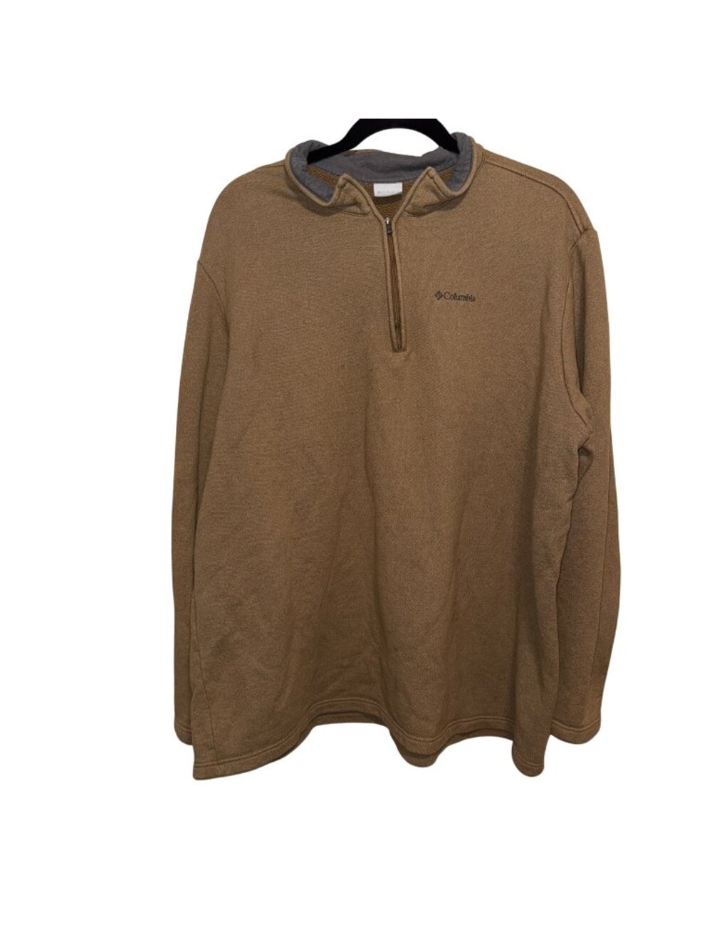 Columbia Mens Tan Quarter-Zip Fleece Pullover Size 4XL